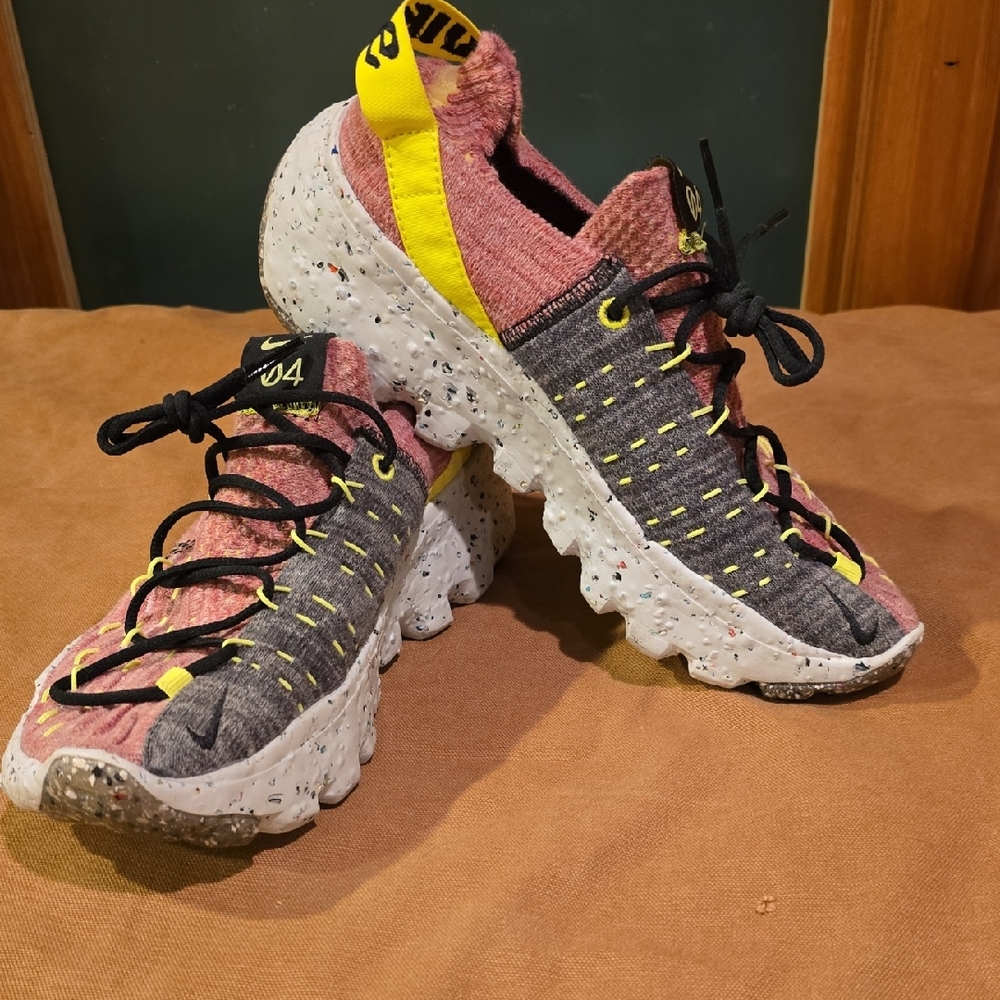 Nike Women's Sneakers - Pink, Gray, and Yellow